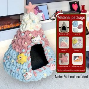 Luxurious Triangle <b>Dog</b> <b>Bed</b> Fluffy Cat <b>Bed</b> <b>Cave</b> Cute Cartoon Style Handcrafted Winter Eco-Friendly Modern Fashion Design - Product Image 5