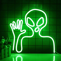 Décoration murale personnalisée Alien Fumeur Vert, enseigne néon avec bandes LED en PVC pour la maison et les centres commerciaux