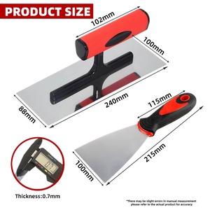 Bay trát tường bằng thép không gỉ, hoàn thiện bằng bột trét cao su, dụng cụ cạo tường - Product Image 6