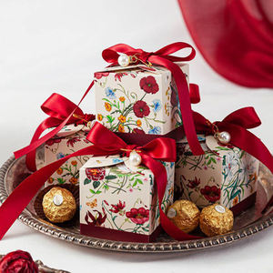 <span class=keywords><strong>Chic</strong></span> Rose Floral carré aquarelle voyage boîte-cadeau papier <span class=keywords><strong>mariage</strong></span> anniversaire noël faveur boîte <span class=keywords><strong>mariage</strong></span> faveur boîte - Product Image 5