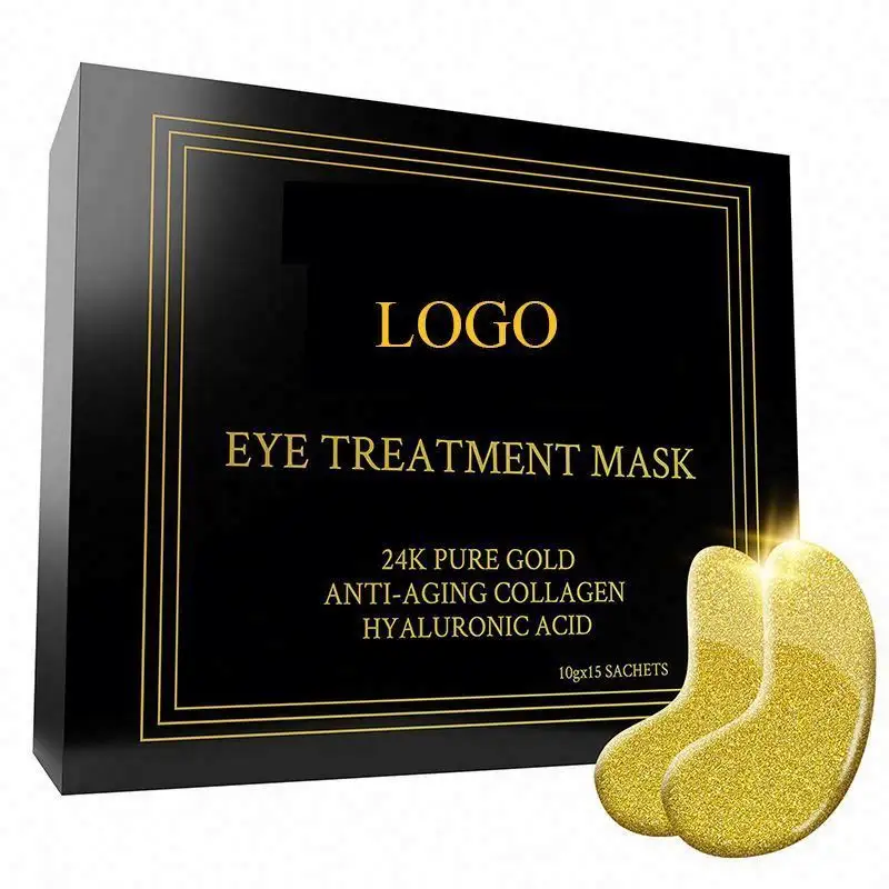 Masker Mata Korea kolagen emas 24k bubuk perawatan kulit alami pemadat hidrogel kristal Vitamin E