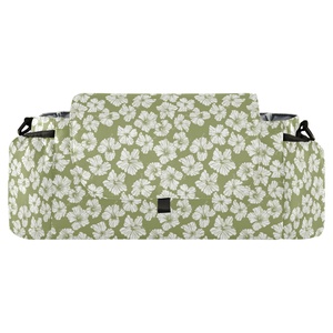 Sac de voyage en nylon à motif hibiscus personnalisé pour maman, sac de rangement suspendu pour poussette, organisateur de couches pour bébé - Product Image 1
