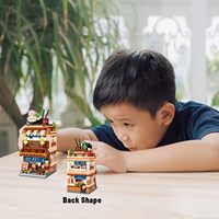 Kit de construction de briques japonaises Mini Store, 412 pièces, maison de ramen DIY avec jeu de vue sur la rue et jouet pour enfants