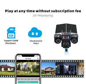 New V380 Pro 3-Ống Kính 6MP kép panel năng lượng mặt trời 120000mAh pin PTZ ai thông minh <span class=keywords><strong>Camera</strong></span> An Ninh với Built-in mic cho CCTV cài đặt - Product Image 4