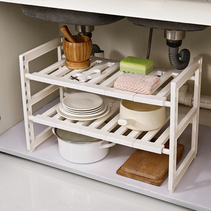 Oferta Especial: Organizador de Fregadero de 2 Niveles, Extraíble, Extensible, Plegable, Ahorra Espacio, Organizador Bajo Fregadero - Product Image 4