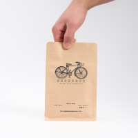 Sachet d'emballage de café à fond plat imprimé sur mesure, résistant à l'oxygène, pour café torréfié et vente au détail, 8oz 12oz 250g 500g