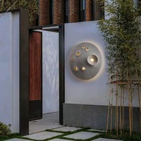 Lampe murale décorative Wabi-sabi Space Bump Crater, surface lunaire en ciment, créative, étanche, pour extérieur, patio, lumière extérieure