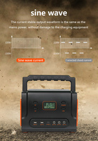 Station d'alimentation portable 300W, batterie LiFePO4 168000mAh, QC3.0 24W, PD 40W, charge rapide, onde sinusoïdale pure, camping, maison, secours d'urgence