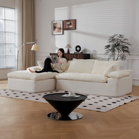 Sofa Modular Tiga Dudukan Modern, Sofa Cloud, Sofa Box Terkompresi, Sofa L-Shaped Chaise Convertible, Cocok untuk Hotel, Apartemen, Sekolah