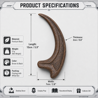 Réplique de griffe de dinosaure en résine, accessoire de costume de cosplay, dents de dragon fantastiques pour exposition murale, cadeau pour fans