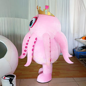 <span class=keywords><strong>Disfraz</strong></span> de Mascota de <span class=keywords><strong>Pulpo</strong></span> Gigante Rosa para Adulto con Corona, MOQ Bajo 1 Unidad para Promoción de Eventos y Personalización - Product Image 2