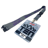 Personal de eventos de negocios de alta calidad Backstage pasa la insignia de nombre de PVC con tarjeta de cordón de nailon tejido con logotipo personalizado