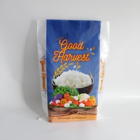 Sac d'emballage pour riz avec poignée, impression de logo personnalisée, 2,5 kg, 3 kg, 4 kg, 5 kg, nylon PA PE, fermeture à trois côtés
