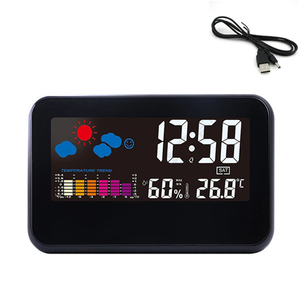 Âm thanh kiểm soát kỹ thuật số Dự báo thời tiết đồng hồ báo thức với nhiệt độ, thời gian hiện đại/ngày/lịch/Chức năng báo lại - Product Image 1