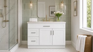 Bulk 36 Inch Shaker Bathroom Vanity Cabinet 2 Door Left or Right Drawer Bank RTA Vietnam Factory - Product Image 4