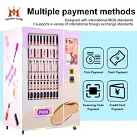 Máquina Expendedora de Productos de Belleza para Exteriores con Adhesivos Personalizados, Pagos en Efectivo, VISA y Apple Pay, Pantalla Táctil, SDK, Acero Galvanizado, 22 Pulgadas