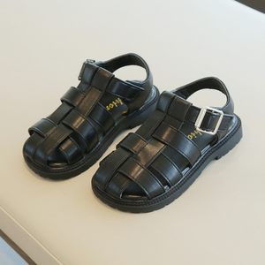 รองเท้าเด็กฤดูร้อนใหม่ เด็กชาย เด็กหญิง หนัง PU รองเท้าแตะสานมือ - Product Image 4