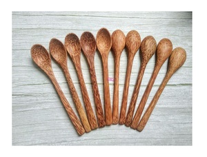 ช้อนมะพร้าวธรรมชาติเป็นมิตรกับสิ่งแวดล้อมชามเปลือกพร้อมช้อนไม้ผสมผลไม้สลัดมะพร้าวขัดเงาข้อมูล99ทอง - Product Image 4