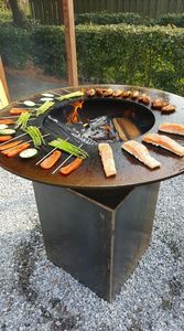 Barbecue au <span class=keywords><strong>charbon</strong></span> de <span class=keywords><strong>bois</strong></span> en acier corten pour extérieur, barbecue personnalisé pour terrasse et camping - Product Image 5