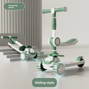 Trottinette pour enfants, trottinette et patins à roulettes trois-en-un, adaptée aux enfants de 1 à <span class=keywords><strong>3</strong></span>, 6 et 12 ans, peut être utilisée pour s'asseoir, rouler et patiner - Product Image 2