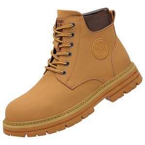 Bottes Martin pour hommes, bottines chaudes d'hiver, bout rond, fausse daim, doublure en fourrure, semelle en caoutchouc antidérapante, bottes de neige - Product Image 4