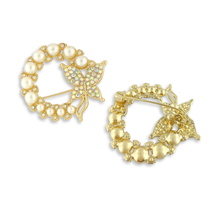 Venta al por mayor de broches de mariposa de moda para mujer Hebillas de zapatos de gama alta con incrustaciones de diamantes de aleación y accesorios de Ropa Retro - Product Image 4
