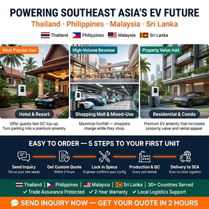 เครื่องชาร์จรถยนต์ไฟฟ้าแบบติดผนัง OCPP1.6 หัวชาร์จคู่ CCS2 CCS1 GBT ChadMO 20kW 30kW 40kW 60kW ใหม่ มาตรฐาน CE SEA สำหรับการชาร์จรถยนต์ไฟฟ้า - Product Image 1