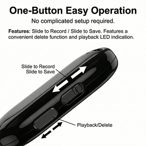 เครื่องบันทึกเสียงดิจิตอลแบบสวมใส่ได้ รูปแบบจี้ห้อยคอ วัสดุโลหะผสมสังกะสี บันทึกเสียงแบบ WAV ควบคุมด้วยเสียงด้วยปุ่มเดียว ขายดี - Product Image 2