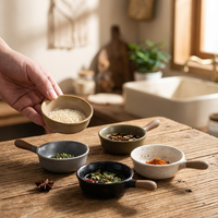 Bol à sauce en céramique de style japonais avec poignée, bol à sushi, plat à assaisonnement, bol à collation rond pour la maison et la restauration