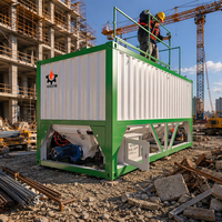 Silo à ciment horizontal de 30 tonnes avec moteur diesel pour utilisation dans une centrale à béton portable, dimensions du conteneur de 20 pieds