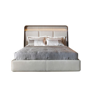 ชุดเฟอร์นิเจอร์ห้องนอนบ้านหรูหราสไตล์อิตาลีคุณภาพสูงเตียงขนาดควีนไซส์เตียงหนังหุ้มเบาะ - Product Image 3