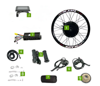 Kit de conversion de vélo électrique à roue arrière avec moteur sans engrenage sans balais 1500W 2000W 3000W, écran LCD, batterie au lithium pour vélos électriques de 20 à 29 pouces