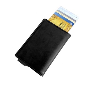 RFID Wallet Aluminum Box Credit Card Holder Pop-Up Clutch Card Case 2022 New Slim Mini Wallet Security Card Case