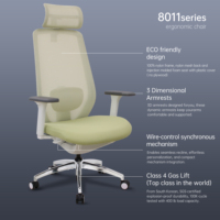 Meilleure chaise de bureau ergonomique moderne en tissu mesh Dupont avec mécanisme d'inclinaison synchronisée à commande par câble et accoudoirs réglables pour ordinateur