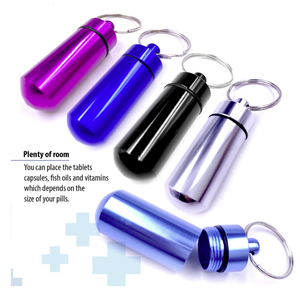 LLavero de aluminio para medicinas, Mini caja impermeable portátil para pastillas de viaje, medicina, soporte de vitamina Contenedor de botella - Product Image 3