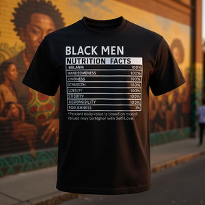 Camiseta con diseño de datos nutricionales para hombres negros, camiseta con diseño del mes de la historia negra - Product Image 3