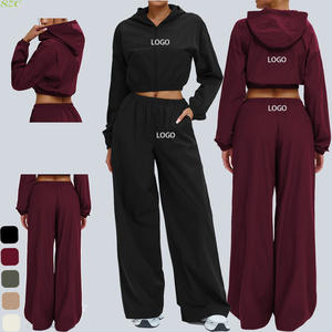 Solid Eco-Friendly Lightweight Breathable High Waist <b>Pants</b> Hoodie Sets with Elastic Waist Oversized Comfort for Cycling & Hiking - Product Image 4