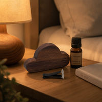 Désodorisant avec clip d'aération, diffuseur magnétique rechargeable en noyer en forme de nuage aux huiles essentielles