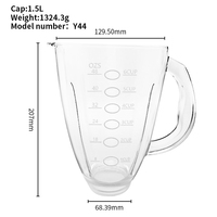 Pièces de rechange pour blender : Verre de remplacement en verre sodocalcique Mixtech compatible Oster, résistant à la chaleur, durable, pour cuisine, OEM, vente en gros