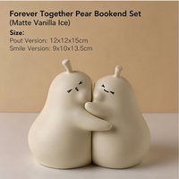 Ensemble d'entretoises à livres en céramique Embracing Pear, finition mate, couleur crème vanille, minimalistes, supports de livres modernes, décoration pour la maison et le bureau, cadeau romantique