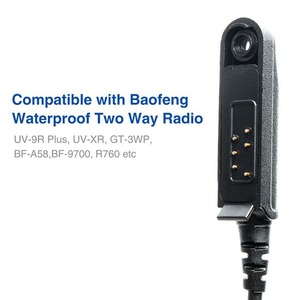 Radio portable filaire PTT de haute qualité 2026, microphone haut-parleur étanche, talkie-walkie étanche <span class=keywords><strong>BaoFeng</strong></span> <span class=keywords><strong>UV9R</strong></span> Plus Pro V1 - Product Image 4