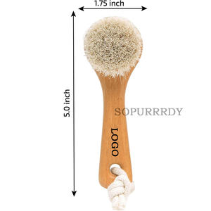 Logo personnalisé Brosse exfoliante <span class=keywords><strong>pour</strong></span> <span class=keywords><strong>le</strong></span> visage prend en charge <span class=keywords><strong>le</strong></span> <span class=keywords><strong>teint</strong></span> éclatant Poils de cheval moyen Brosse nettoyante en bambou Soins du visage et du corps - Product Image 2