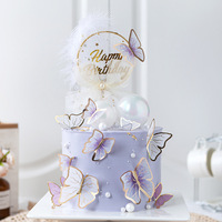10 pièces Ins Style papillon papier gâteau Topper nouvel an pâques gâteau boîte décoration cuisson fournitures ensemble pour l'obtention du diplôme de noël