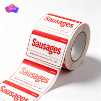 Autocollants en vinyle personnalisés, imperméables, résistants au congélateur, étiquettes imprimées CMYK pour saucisses avec formes personnalisées