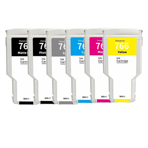 InkLab 6色300毫升颜料和染料，适用于惠普DesignJet XL 3600打印机，具有芯片兼容性 - Product Image 1