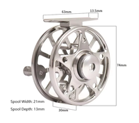 27760 LEO[AL75 Moulinet de pêche à la mouche CNC tout aluminium pour gaucher] Matériel de pêche en gros pour la pêche sur glace et la pêche à lancer avant
