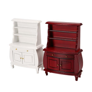 Estilo europeo 1:12 modelo de bolsillo casa de muñecas de madera manualidades en miniatura gabinete Vertical exhibición dibujos animados grasa librería muebles - Product Image 5