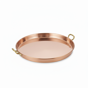 Handmade Pure <b>Copper</b> Tray For Home Decor Antique Round <b>Copper</b> Tray With Handles For <b>Table</b> Serving Decor <b>Copper</b> Tray from India - Product Image 1