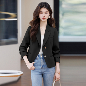 Veste de costume courte décontractée verte pour femmes haute sensibilité Style de célébrité fermeture à bouton unique taille <span class=keywords><strong>XL</strong></span> pour un look printanier - Product Image 2