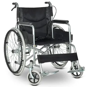 Cadeira de rodas dobrável com suporte duplo para idosos
